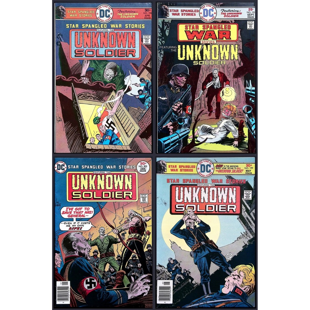 Star‎ Spangled War Stories 191 198 199 203 Unknown Soldier Kubert DC 4x Lot VF